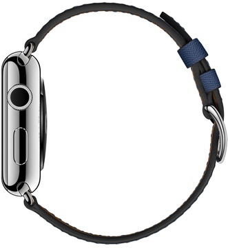 Apple Watch Hermes Leather Single Tour 38mm/40mm/41mm/42mm Bleu Agate Epsom (MNHQ2)