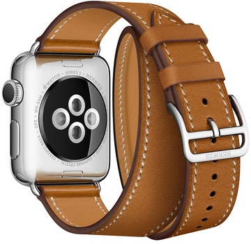 Apple Watch Hermes Barenia Leather Double Tour Large 38mm/40mm/41mm/42mm Fauve (MMME2)