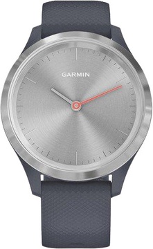 Garmin Vivomove 3s Silver Stainless Steel Bezel w. Granite Blue and Silicone B. (010-02238-00)