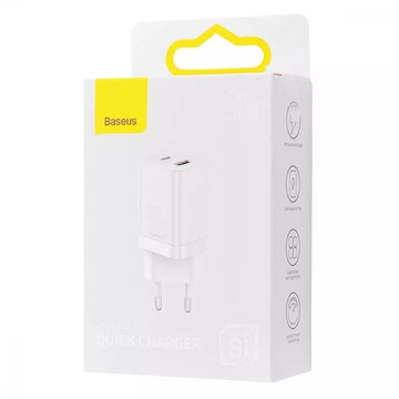 Baseus Super Si Pro Quick Charger Type-C+USB 30W White (CCSUPP-E02)