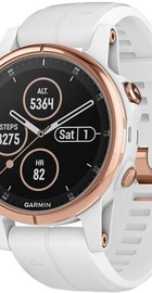Garmin Fenix 5S Plus Sapphire Rose Gold-tone with Carrara White Band (010-01987-07)
