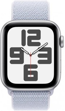 Apple Watch SE 2 GPS 44mm Silver Aluminium Case w. Blue Cloud Sport Loop (MXET3)