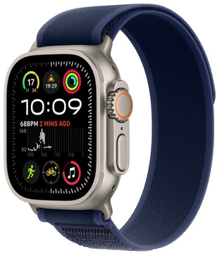 Apple Watch Ultra 2 GPS + Cellular 49mm Natural Titanium Case With Blue Trail Loop - S/M (MX4J3)