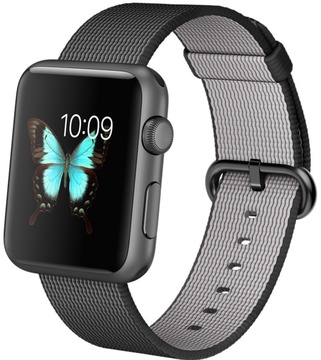 Apple Watch Sport 42mm Space Gray Aluminum Case with Black Woven Nylon (MMFR2)