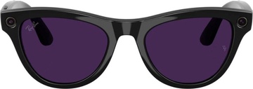 Ray-Ban Meta Skyler Gen2 Standard Shiny Black Frame/Clear to Amethyst Transitions Lenses RW4014 601/CH 52-20