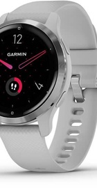 Garmin Venu 2S Silver Stainless Steel Bezel with Mist Gray Case and Silicone Band (010-02429-12)
