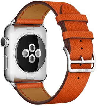 Apple Watch Hermes Leather Single Tour 42mm/44mm/45mm/46mm/49mm Feu Epsom (MMMW2)