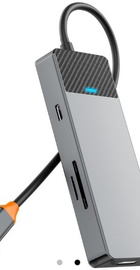 WIWU Linker 7in1 USB-C to (USB-C+2xUSB3.1+HDMI+SD-MicroSD+PD) 100W Grey (A721HD)