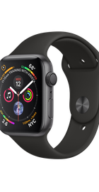 Apple Watch Series 4 GPS 44mm Space Gray Aluminum Case with Black Sport Band (MU6D2)