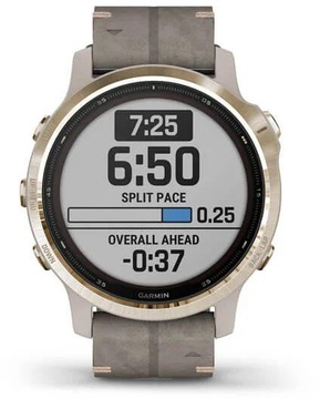 Garmin Fenix 6S Pro Solar Edition Light gold with shale grey suede band (010-02409-26)