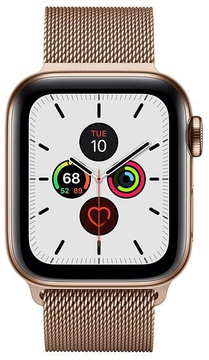 Apple Watch Series 5 GPS + Cellular 40mm Gold Stainless Steel Case with Gold Milanese Loop (MWWV2)