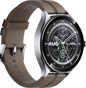 Xiaomi Watch 2 Pro Bluetooth Silver Case with Brown Leather Strap (BHR7216GL)