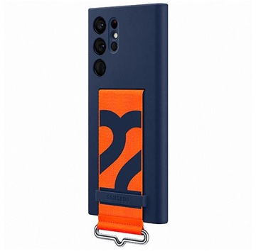 Samsung S908 Galaxy S22 Ultra Silicone with Strap Cover Navy (EF-GS908TNEG)