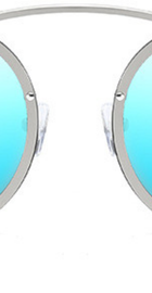 Classic Vintage Gothic Steampunk Silver Frame/Blue Glasses