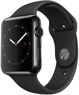 Apple Watch 38mm Series 2 Space Black Stainless Steel Case with Black Sport Band (MP492)