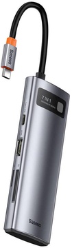Baseus Metal Gleam Series 7-in-1 (2xUSB3.0+4KHD+Type-C+Type-C PD+TF+SD) (WKWG020113)