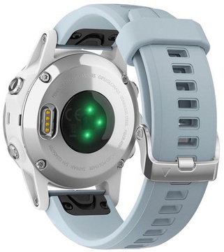 Garmin fenix 5S Plus Glass,Wht w/Sea Foam Bnd (010-01987-23)