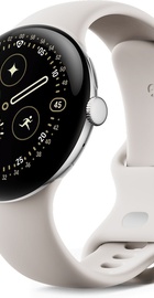 Google Pixel Watch 4 45mm Wi-Fi Polished Silver Aluminum case / Porcelain Active Band