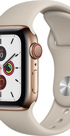 Apple Watch Series 5 GPS + Cellular 40mm Gold Stainless Steel Case with Stone Sport Band (MWWU2, MWX62)