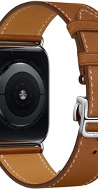Apple Watch Hermes Series 4 GPS + Cellular 44mm Stainless Steel Case with Fauve Barenia Leather Single Tour Deployment Buckle (MU6T2)