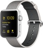 Apple Watch 38mm Series 2 Silver Aluminum Case with Pearl Woven Nylon (MNNX2)