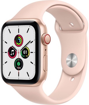 Apple Watch SE GPS + Cellular 44mm Gold Aluminum Case with Pink Sand Sport Band (MYEP2)