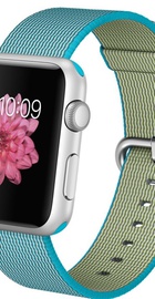 Apple Watch Sport 42mm Silver Aluminum Case with Scuba Blue Woven Nylon (MMFN2)