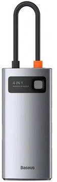 Baseus Metal Gleam Series 4-in-1 Multifunctional Type-C HUB Docking Station (2xUSB3.0 + 4KHD + Type-C) Gray (CAHUB-CY0G)