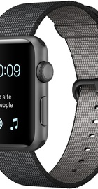 Apple Watch 38mm Series 2 Space Gray Aluminum Case with Black Woven Nylon (MP052)