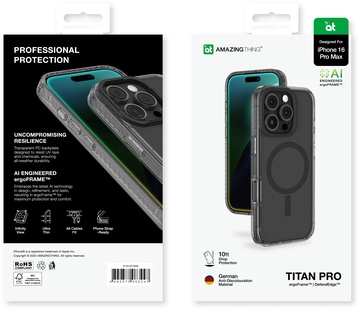 AmazingThing Titan Pro Case for iPhone 16 Pro Max with MagSafe Black