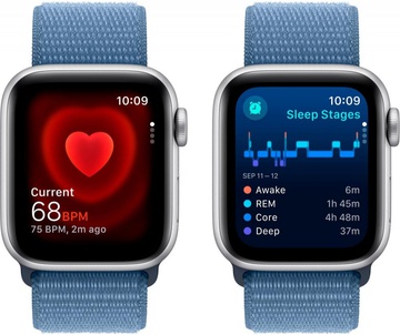 Apple Watch SE 2 GPS 40mm Silver Aluminium Case with Winter Blue Sport Loop (MRE33)