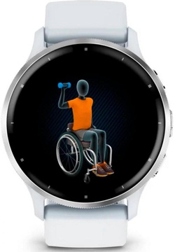 Garmin Venu 3 Silver Stainless Steel Bezel with Whitestone Case and Silicone Band (010-02784-00/50)