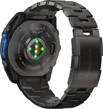 Garmin D2 Mach 2 51mm Carbon Gray DLC Titanium w. Vented Titanium Bracelet (010-02905-30/31)