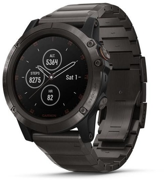 Garmin Fenix 5X Plus Sapphire Carbon Gray DLC Titanium with DLC Titanium Band (010-01989-04)