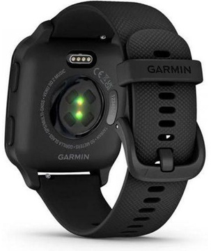 Garmin Venu Sq 2 – Music Edition Slate Aluminum Bezel with Black Case and Silicone Band (010-02700-00/10/80