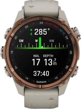 Garmin Descen Mk3i – 43 mm Bronze PVD Titanium with French Gray Silicone Band (010-02753-13/14)