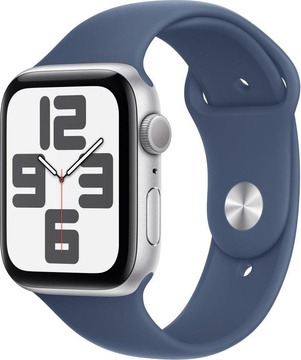 Apple Watch SE 2 GPS 40mm Silver Aluminium Case w. Denim Sport Band - S/M (MXEC3)