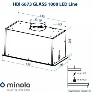 Minola HBI 6673 WH GLASS 1000 LED Line