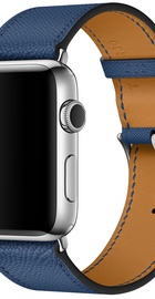 Apple Watch Hermes Leather Single Tour 38mm/40mm/41mm/42mm Bleu Agate Epsom (MNHQ2)