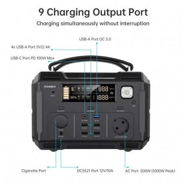 Choetech Portable Power Station 500W BS004 (BS004-EU-BK)