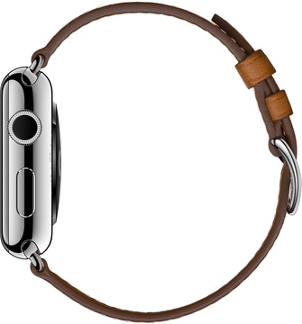 Apple Watch Hermes 38mm Series 2 Stainless Steel Case with Fauve Barenia Leather Single Tour (MNQ82)