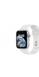 Apple Watch SE 2 GPS 44mm Silver Aluminum Case with White Sport Band (MNK23)
