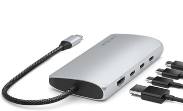 Satechi USB-C Multiport Adapter 8K with Ethernet V3 Silver (ST-P8KES)