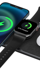 WIWU Power Air 3 in 1 Wireless Charger Black (PA3IN1B)