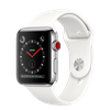 Apple Watch 42mm Series 3 GPS + Cellular Stainless Steel Case with Soft White Sport Band (MQK82)