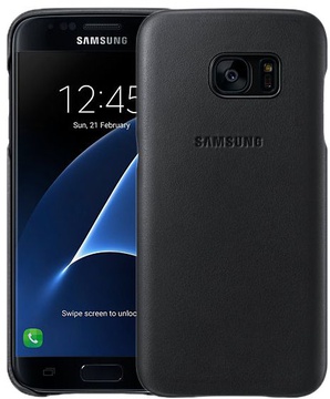 Samsung Leather Cover for Galaxy S7 G930 (EF-VG930LBEGRU) Black