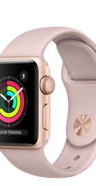 Apple Watch 38mm Series 3 GPS Gold Aluminium Case with Pink Sand Sport Band (MQKW2)