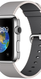 Apple Watch 42mm Stainless Steel Case with Pearl Woven Nylon (MMG02)