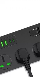 IQ Power Strip T09-PD (3 розетки + 4 USB + 2 Type-C) 2m