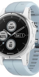 Garmin fenix 5S Plus Glass,Wht w/Sea Foam Bnd (010-01987-23)